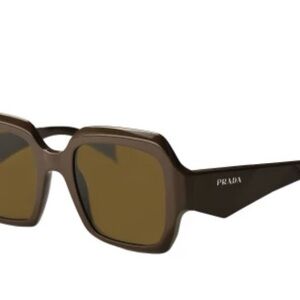 Prada Dark Brown Rectangular Sunglasses